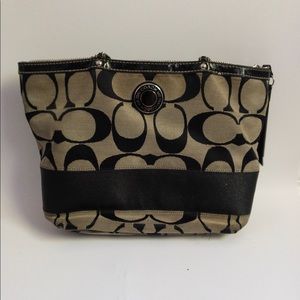 Coach Tan and Black Handbag